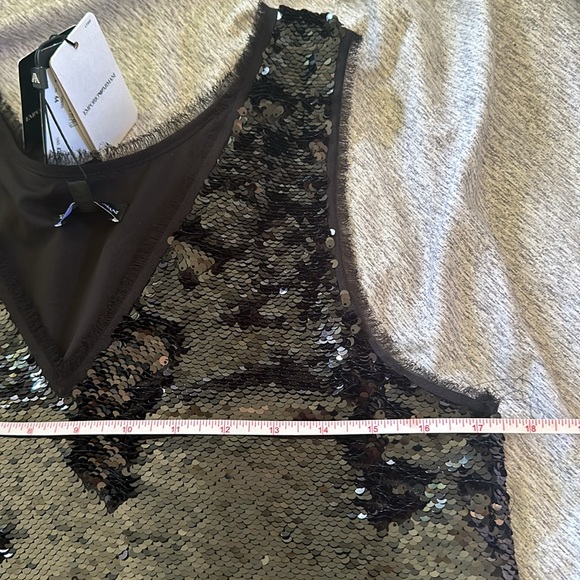 Emporio Armani || NWT || Black Sequin Tunic Dress w/ Chiffon Skirt - Picture 6 of 10